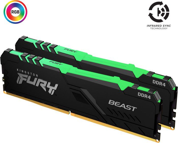 16GB (2x8GB) KINGSTON FURY Beast RGB DDR4-2666 CL16 RAM Gaming Arbeitsspeicher