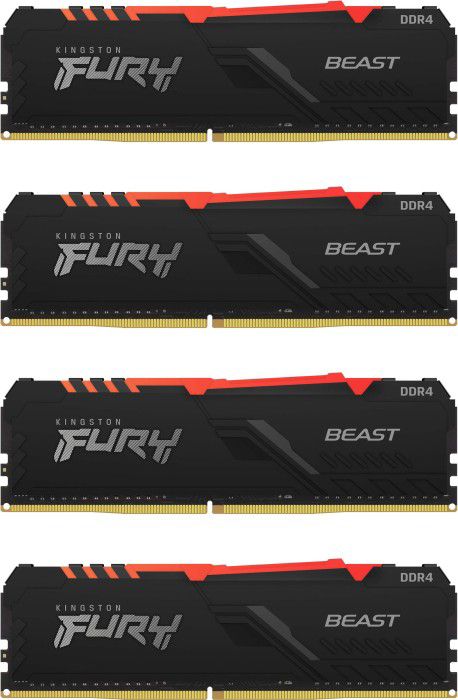 32GB (4x8GB) KINGSTON FURY Beast RGB DDR4-2666 CL16 RAM Gaming Arbeitsspeicher