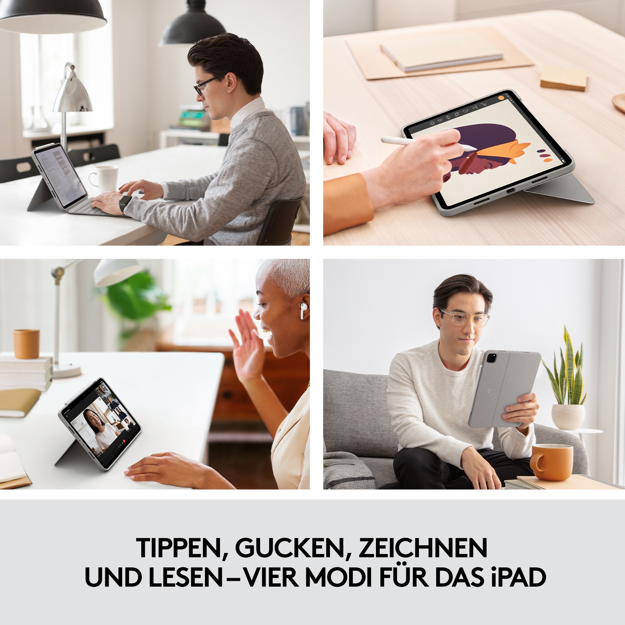 Logitech Combo Touch Tastaturcase Trackpad für iPad Pro 11“ (1./ 2./3.Gen) Sand