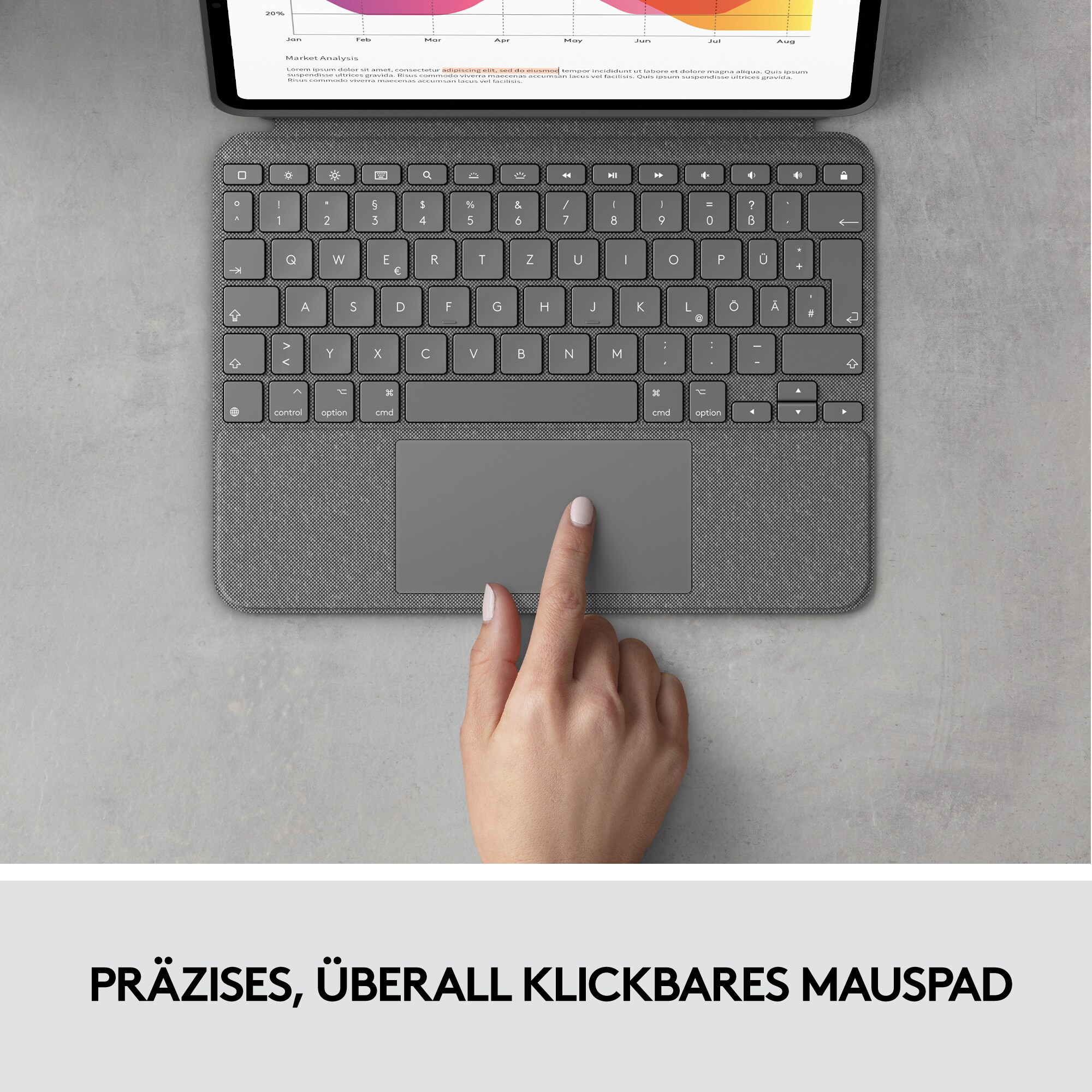 Logitech Combo Touch Tastaturcase Trackpad für iPad Air (4./5.Gen 