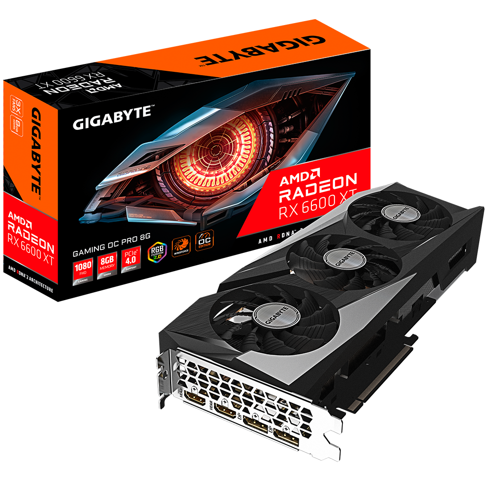 GIGABYTE AMD Radeon RX 6600 XT Gaming OC PRO 8GB GDDR6 Grafikkarte 2xHDMI/2xDP