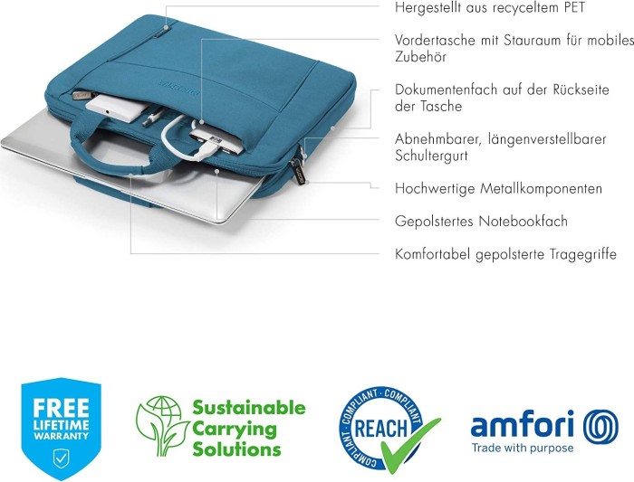 Dicota Slim Eco Base Notebooktasche 35,8cm (13"-14,1") blau