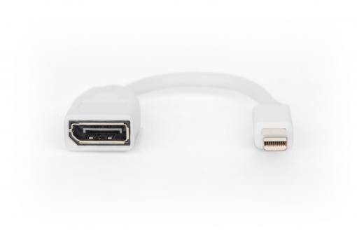 DIGITUS DB-340405-001-W DisplayPort Adapterkabel, mini DP - DP St/Bu, 0.15m