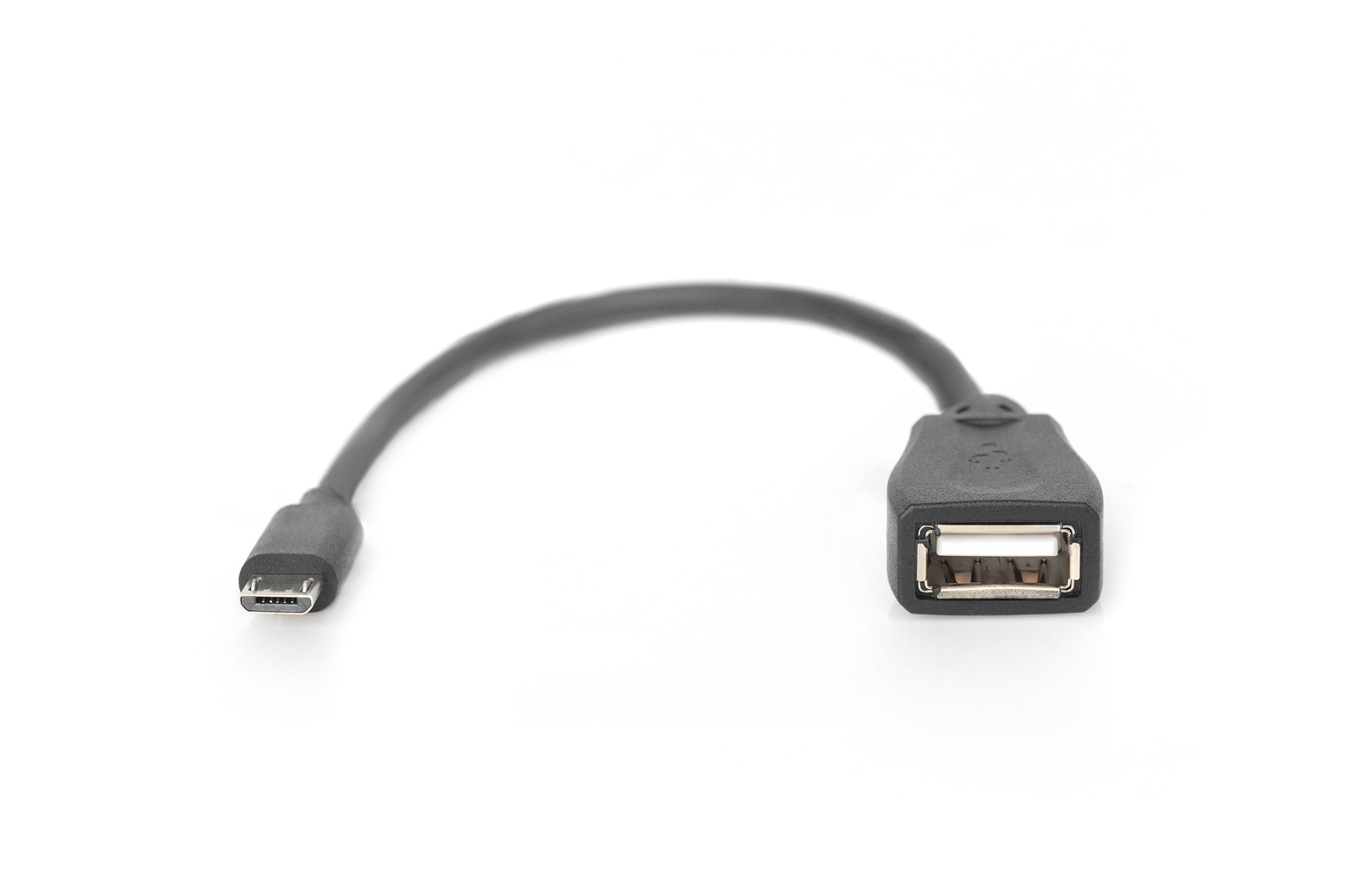 DIGITUS DB-300309-002-S USB 2.0 Adapterkabel 0,2m Micro-B/USB-A Bu. schwarz