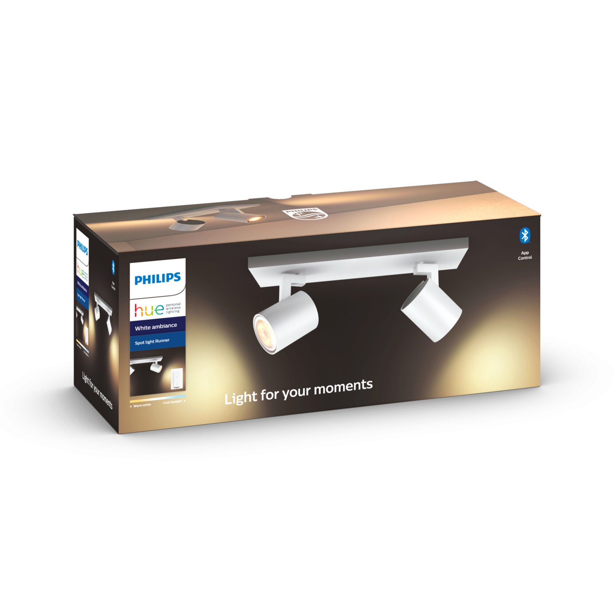 Philips Hue White Amb. Runner Spot 2 flg. weiß 2 x 350lm inkl. Dimmschalter