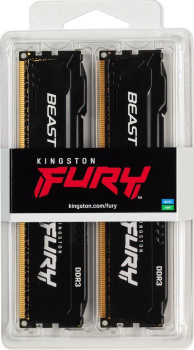 8GB (2x4GB) KINGSTON FURY Beast schwarz DDR3-1600 CL10 RAM Gaming Arbeitssp. Kit