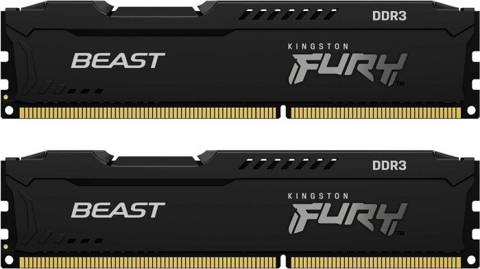 8GB (2x4GB) KINGSTON FURY Beast schwarz DDR3-1600 CL10 RAM Gaming Arbeitssp. Kit