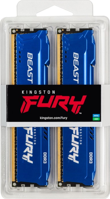 16GB (2x8GB) KINGSTON FURY Beast blau DDR3-1600 CL10 RAM Gaming Arbeitssp. Kit