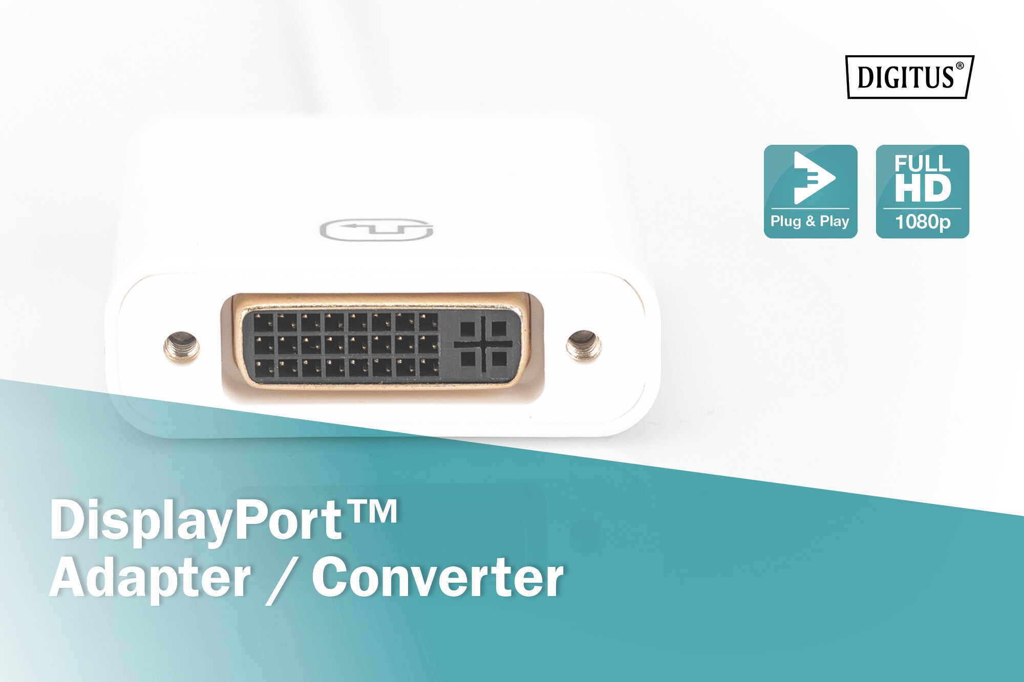 DIGITUS DisplayPort Adapterkabel, mini DP - DVI (24+5) St/Bu, 0.15m