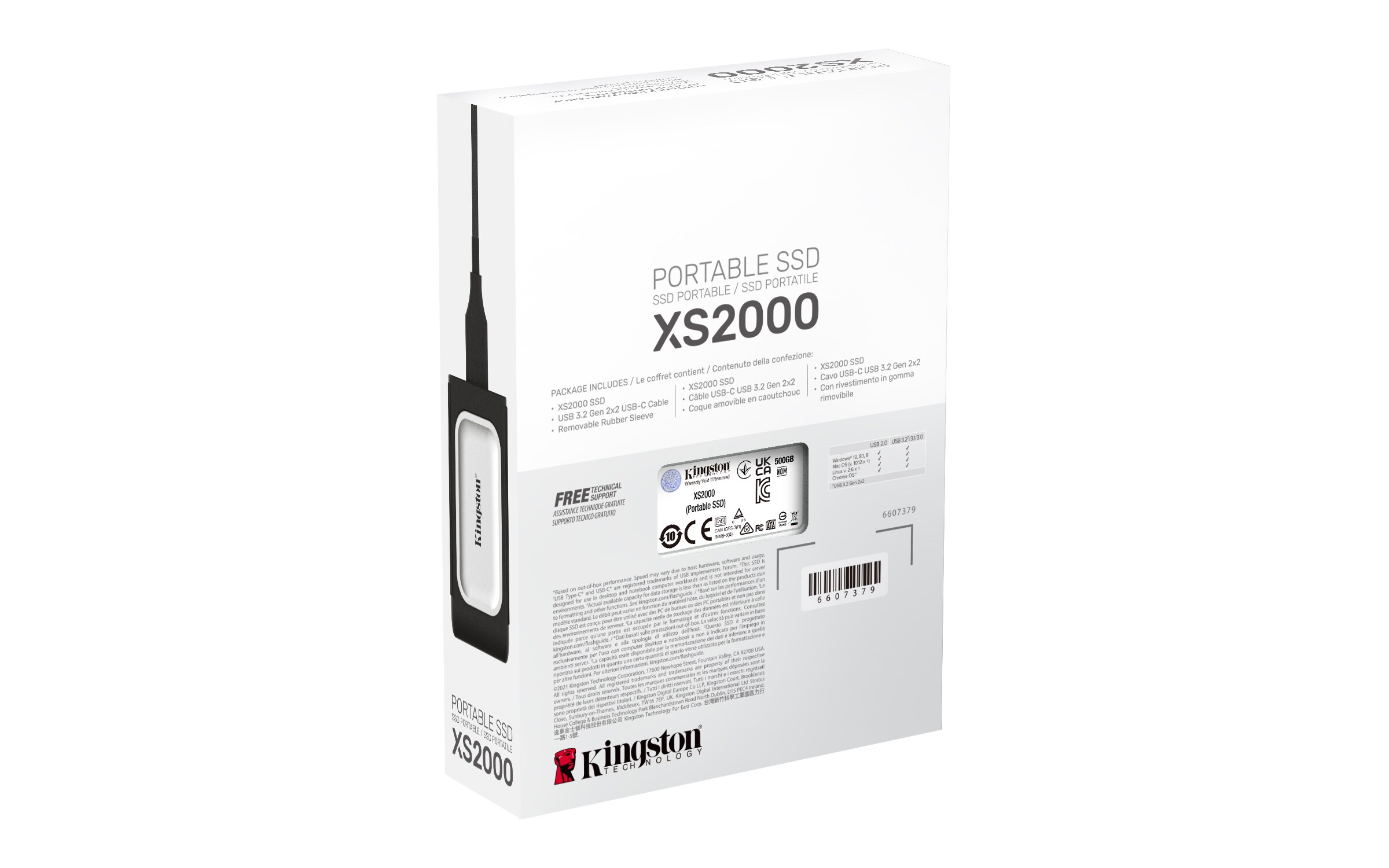 Kingston XS2000 Portable SSD 500GB USB-C 3.2 Gen2x2