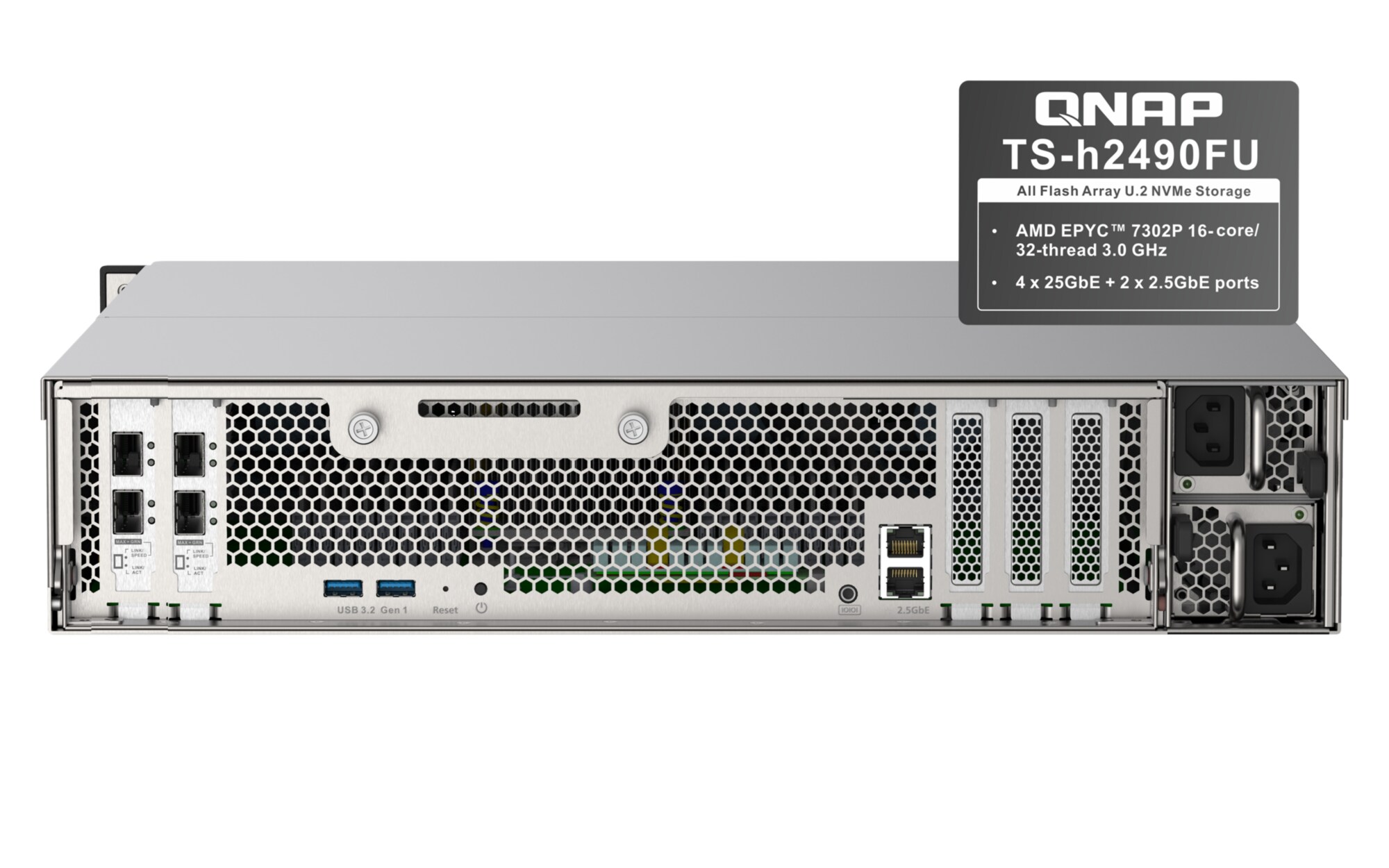 QNAP TS-TS-h2490FU-7302P-128G NAS System 24-Bay