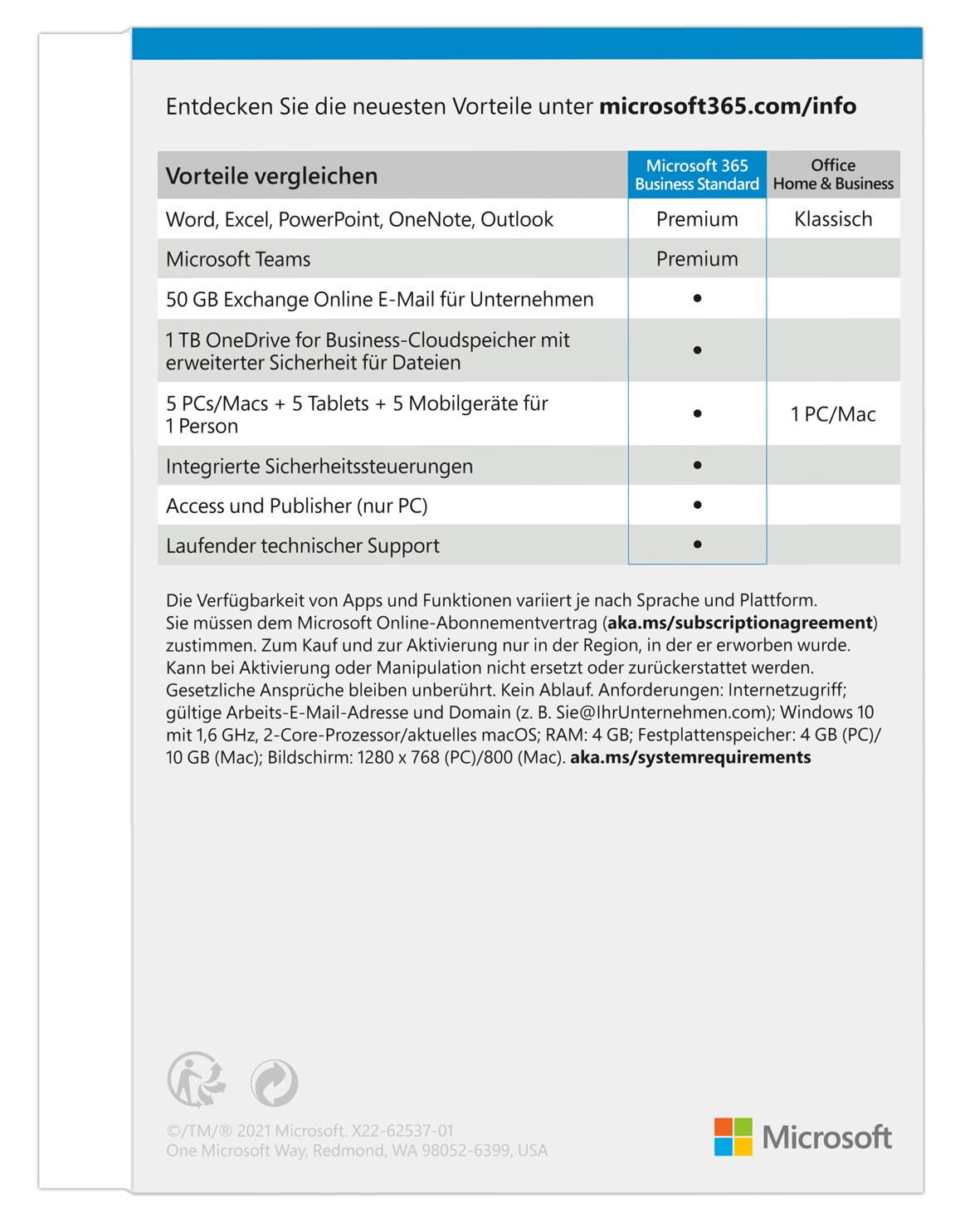 Microsoft 365 Business Standard Box [inkl. Office Apps]