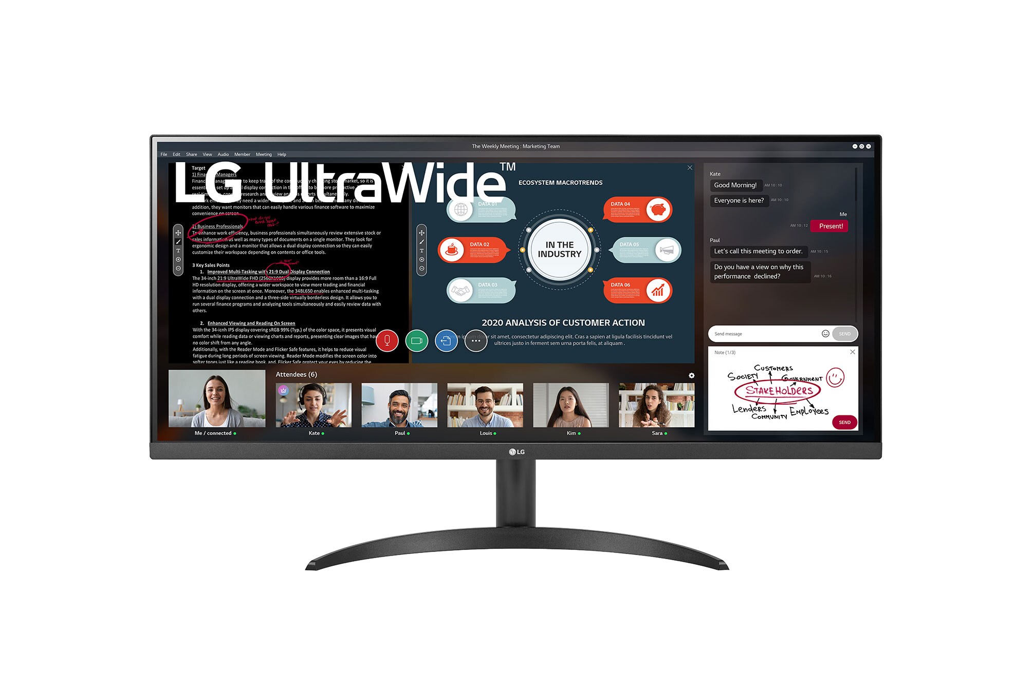 LG 34WP500-B 86,7cm (34") UWHD 21:9 Profi-Monitor 75Hz HDMI FreeSync HDR