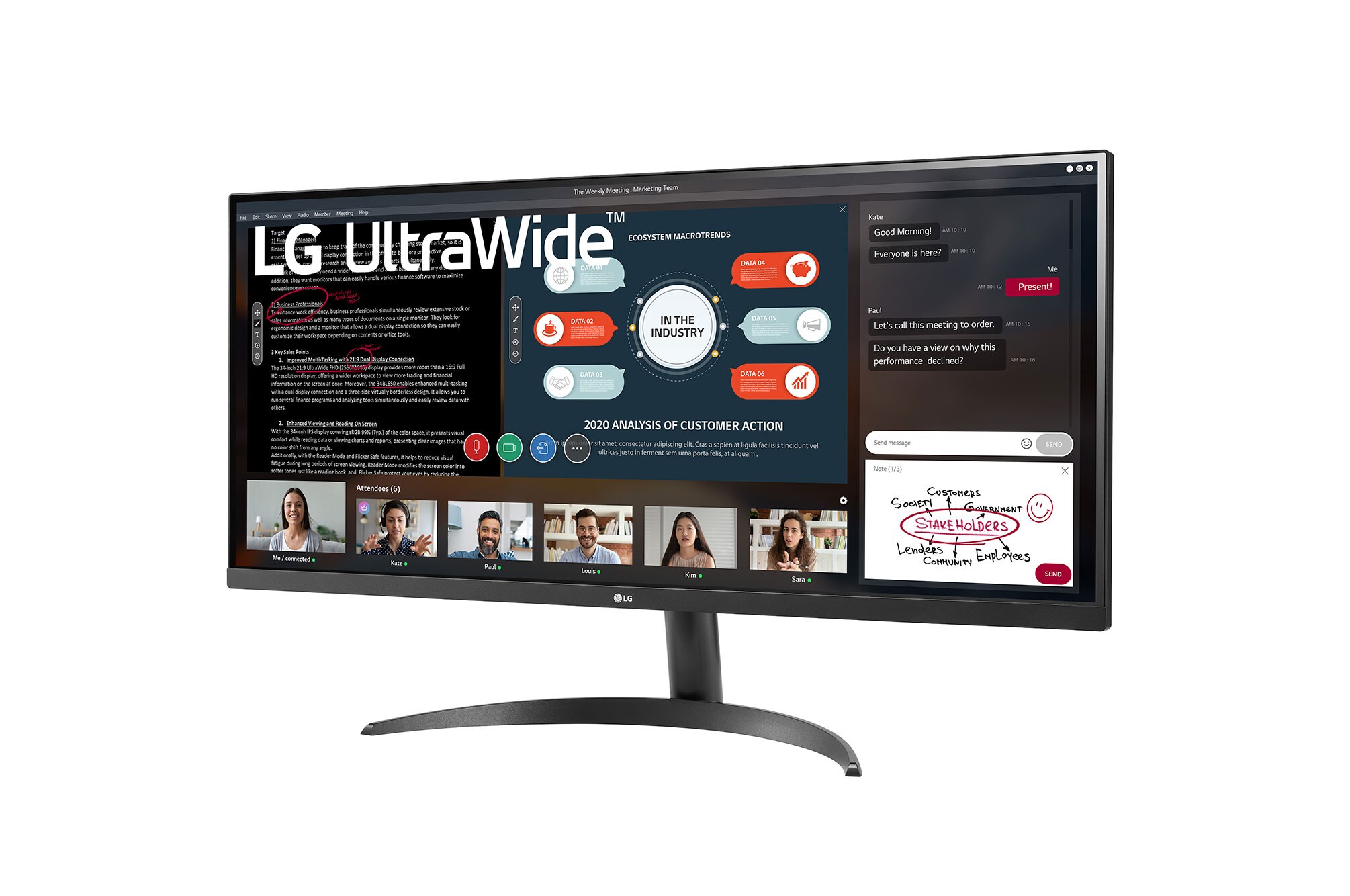 LG 34WP500-B 86,7cm (34") UWHD 21:9 Profi-Monitor 75Hz HDMI FreeSync HDR