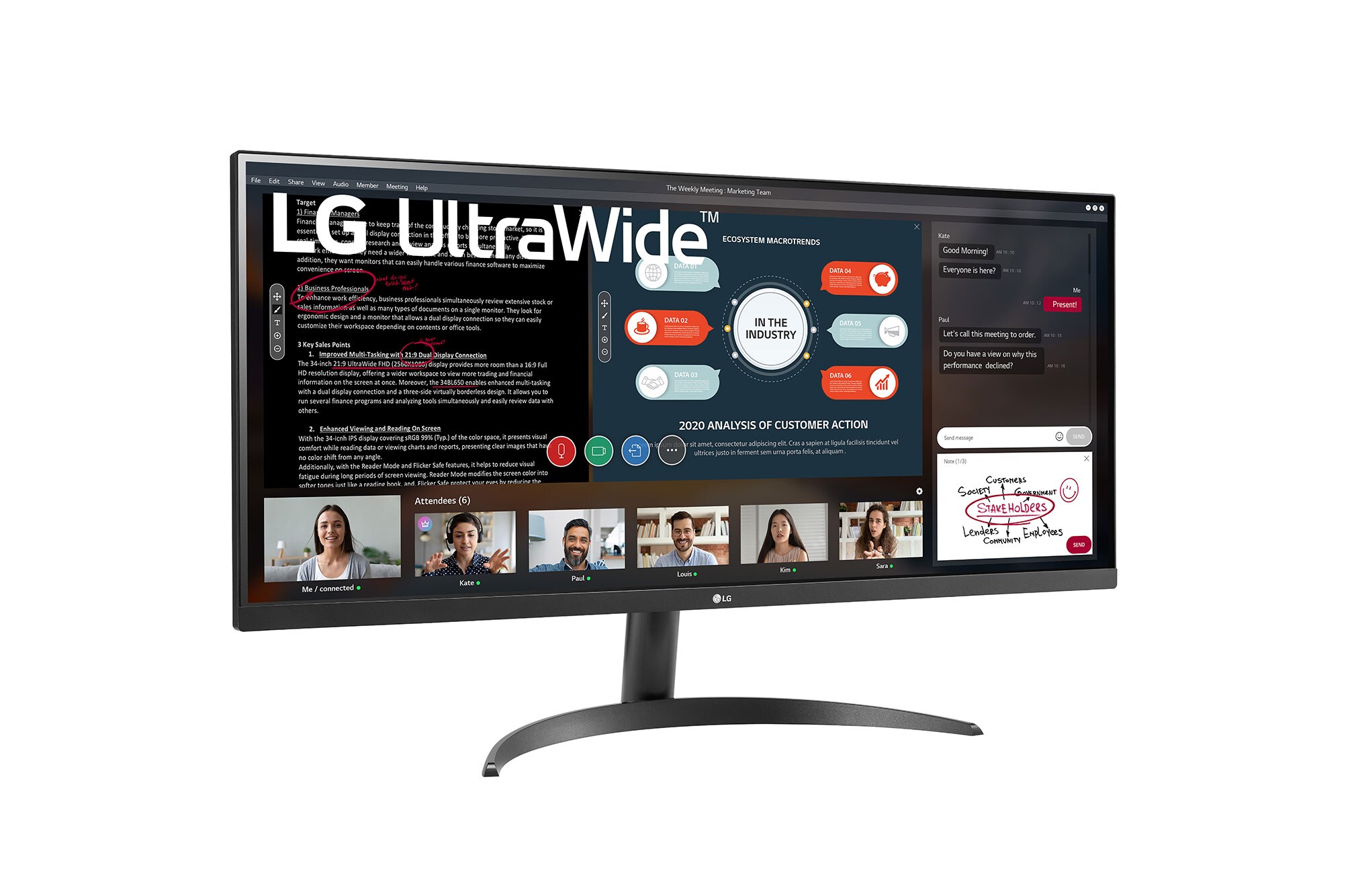 LG 34WP500-B 86,7cm (34") UWHD 21:9 Profi-Monitor 75Hz HDMI FreeSync HDR