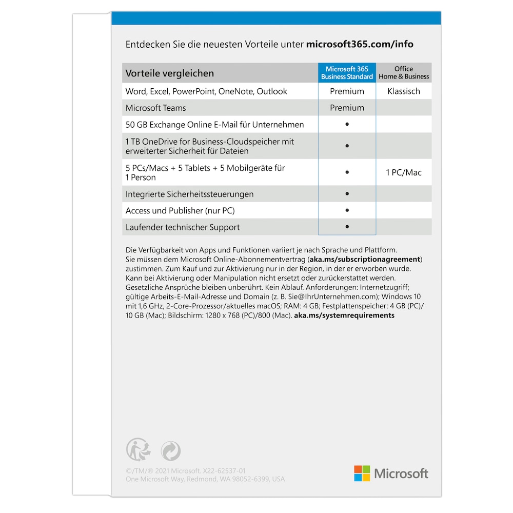 Microsoft 365 Business Standard | Download & Produktschlüssel ++ Cyberport