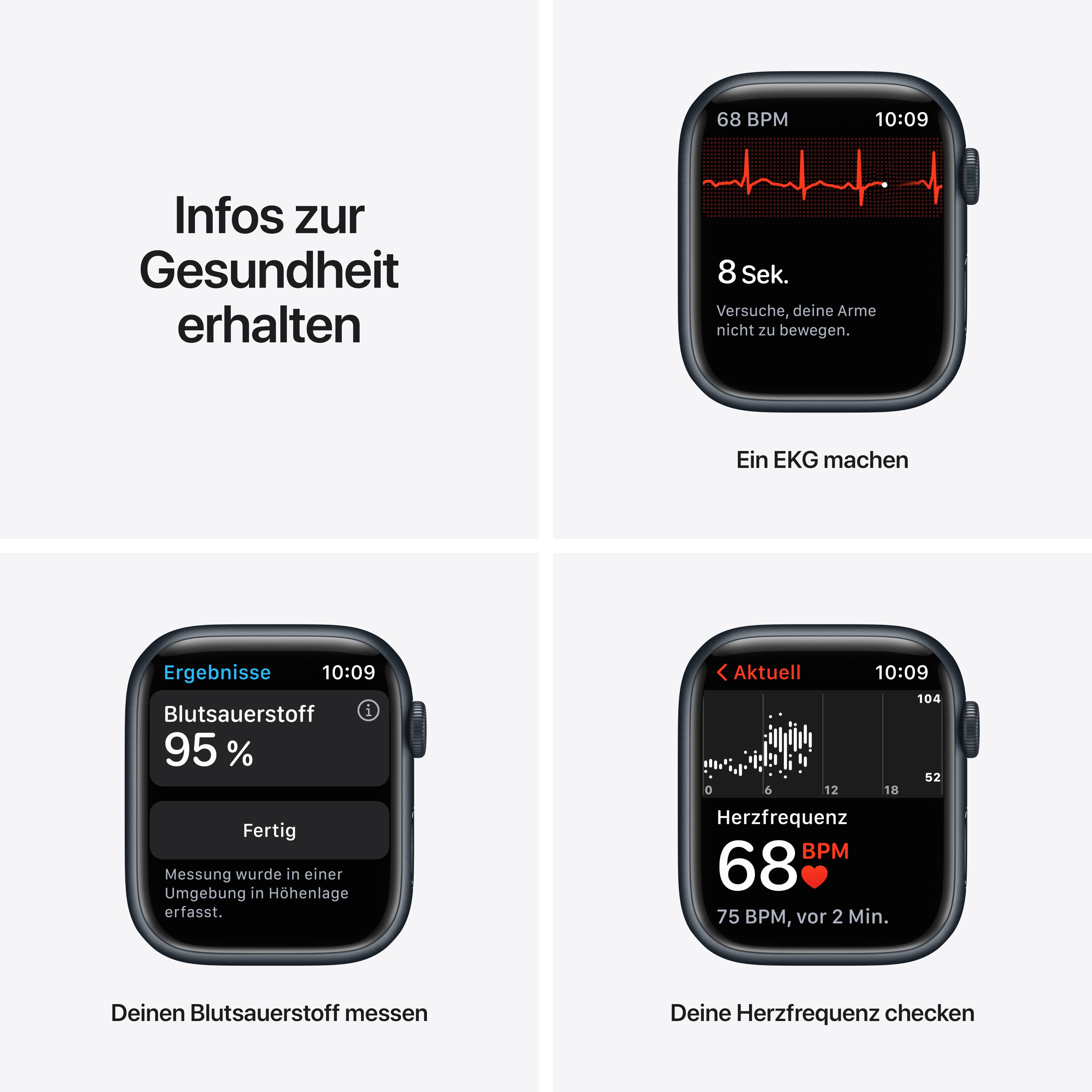 Apple Watch Series 7 GPS 45mm Aluminium Mitternacht Sportarmband Mitternacht