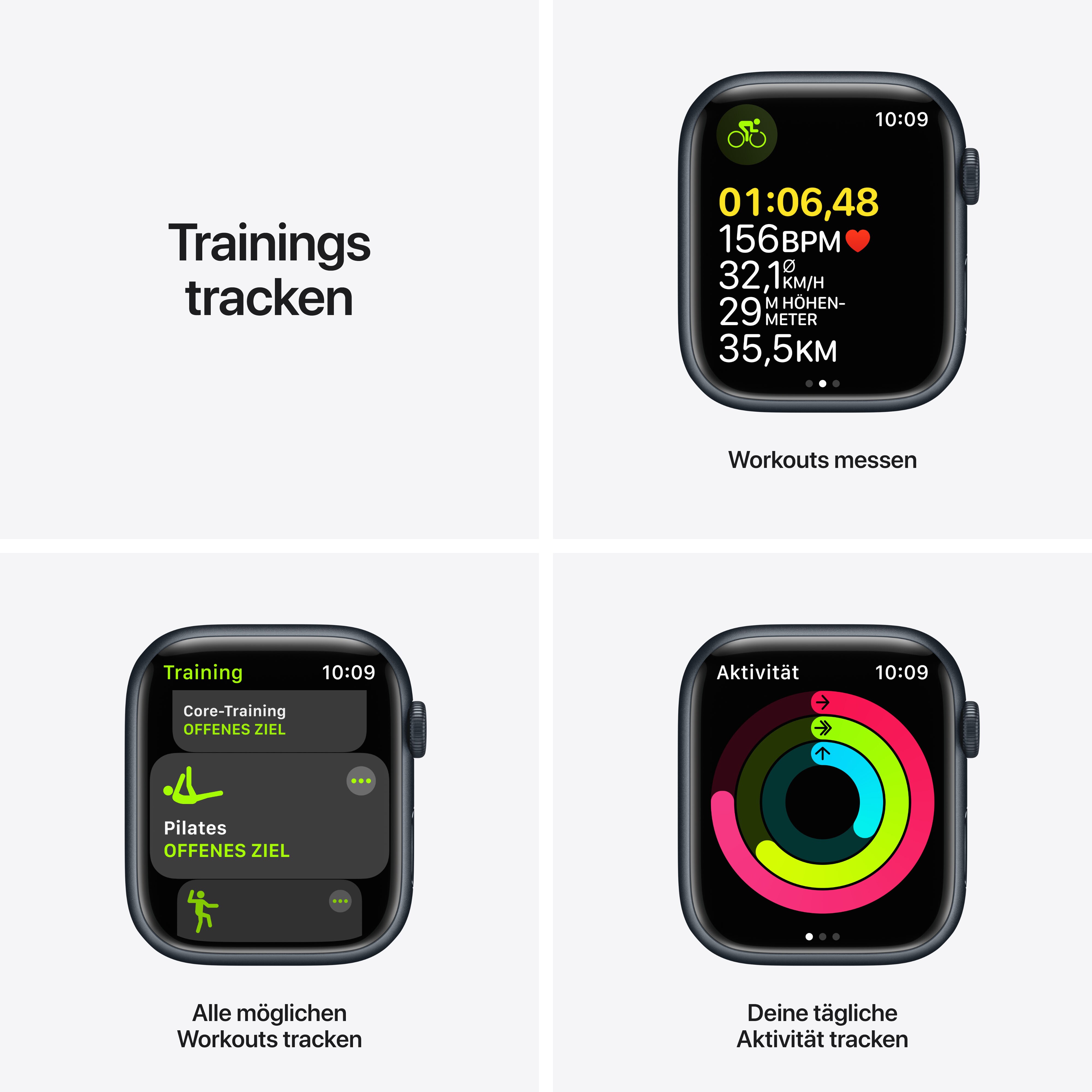 Apple Watch Series 7 GPS 45mm Aluminium Mitternacht Sportarmband Mitternacht