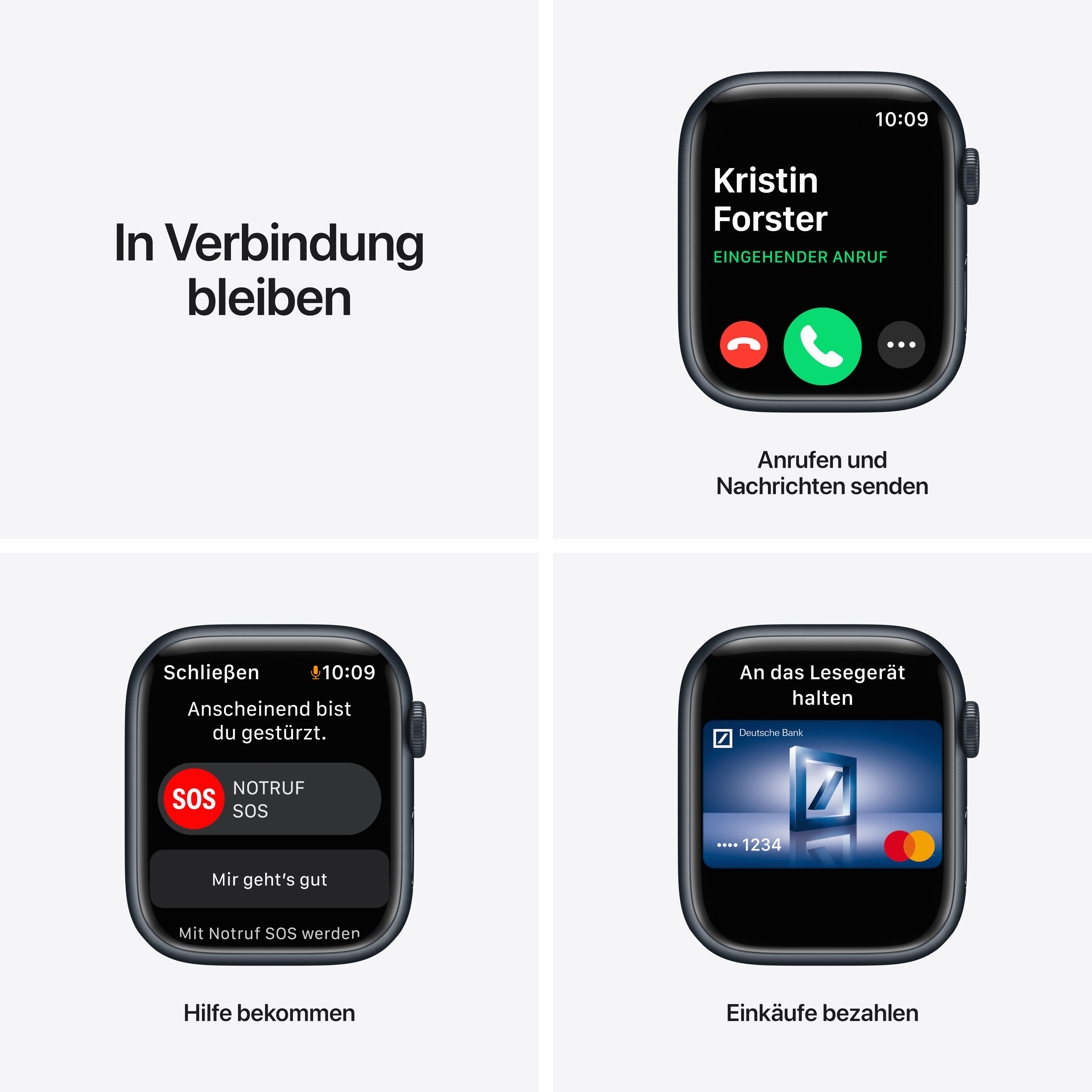 Apple Watch Series 7 GPS 45mm Aluminium Mitternacht Sportarmband Mitternacht