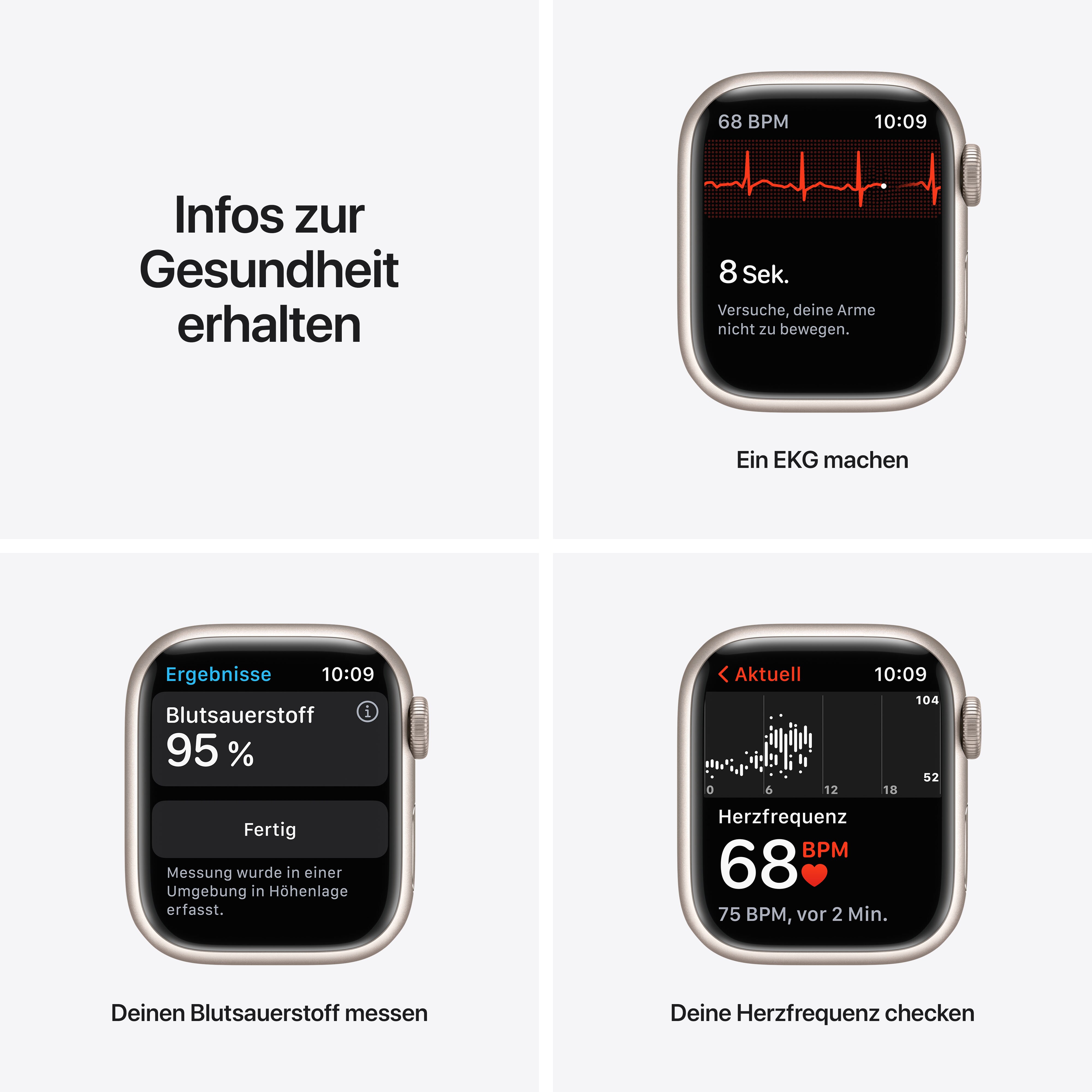 Apple Watch Series 7 GPS 41mm Aluminium Sternenlicht Sportarmband Sternenlicht