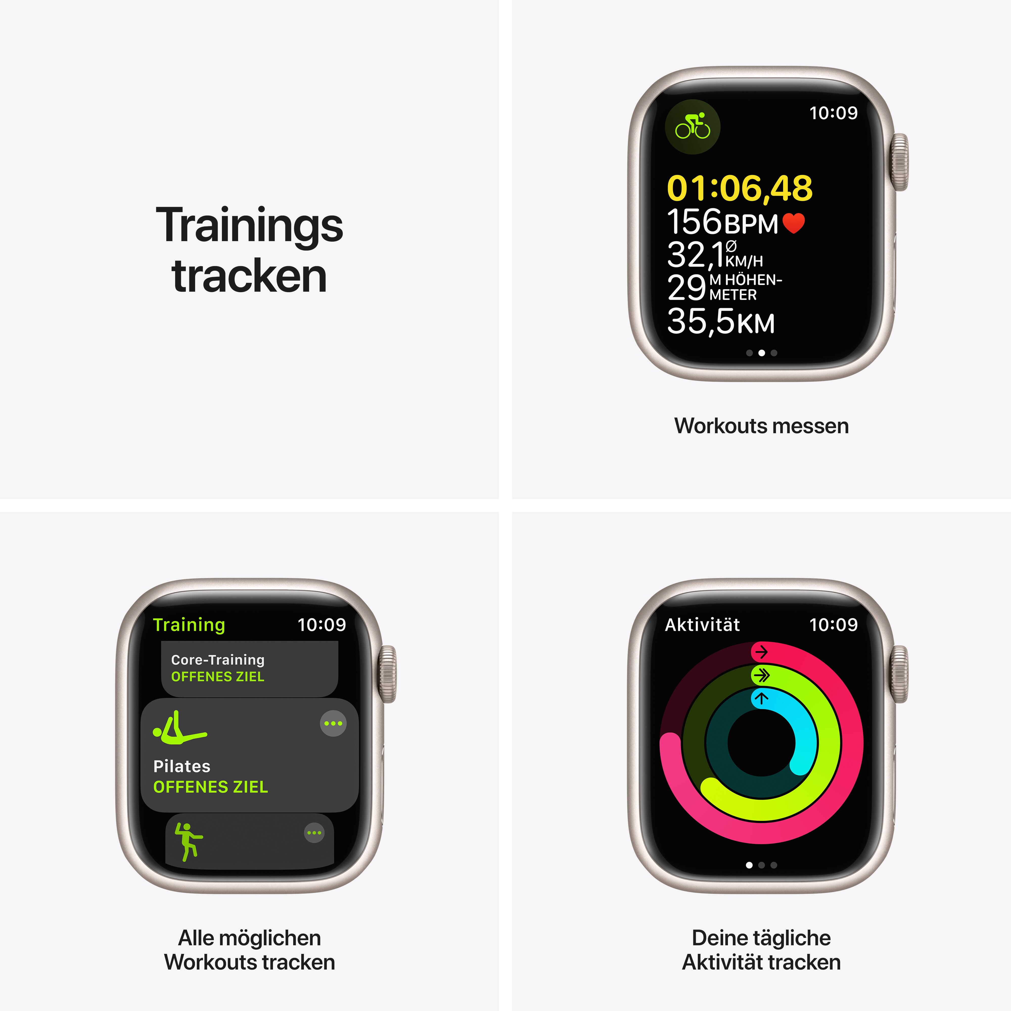 Apple Watch Series 7 GPS 41mm Aluminium Sternenlicht Sportarmband Sternenlicht