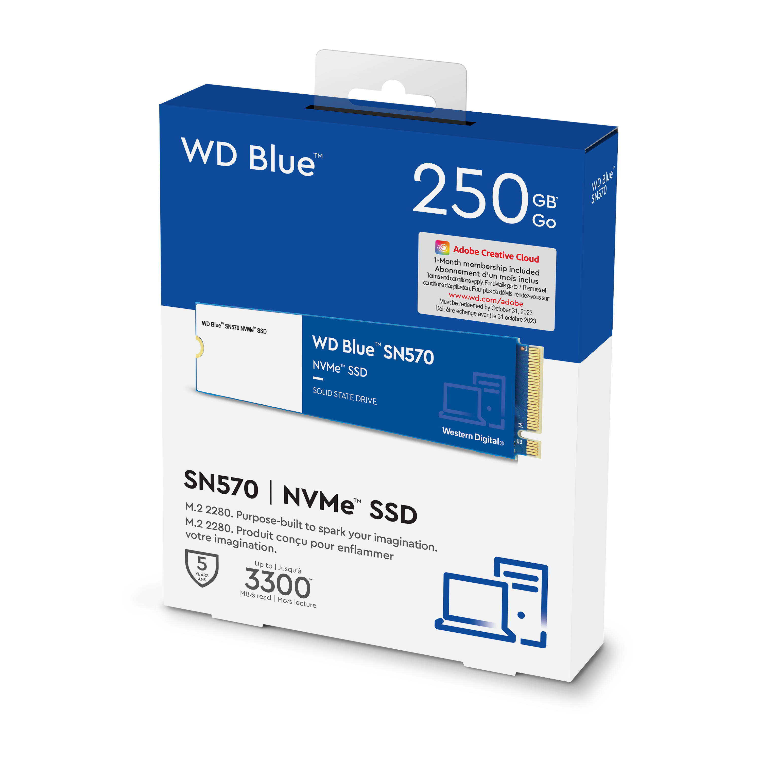 WD Blue SN570 NVMe SSD 250 GB PCIe 3.0 M.2 2280