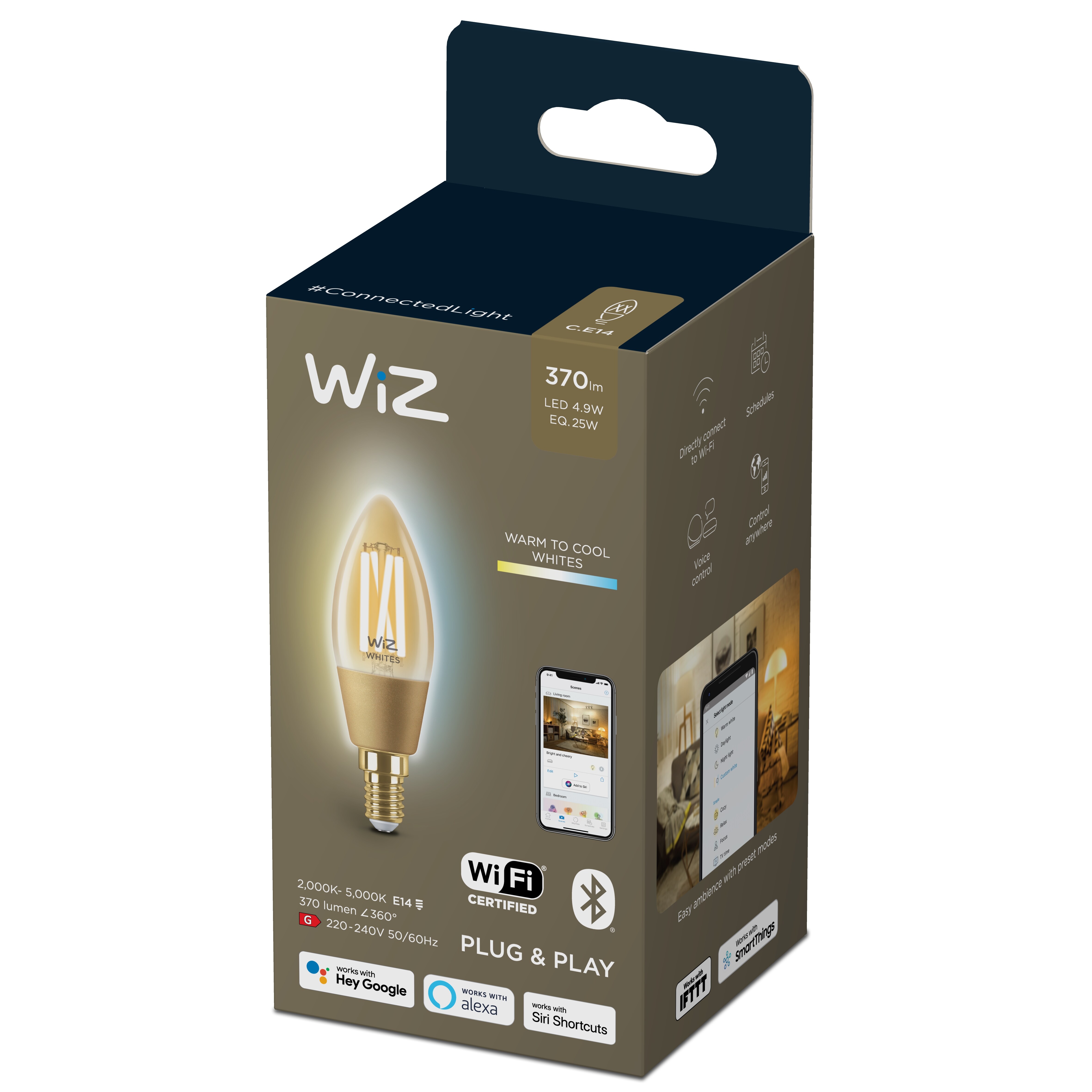 WiZ Wi-Fi BLE 50W A60 E27 920-50 Amb 1PF/6