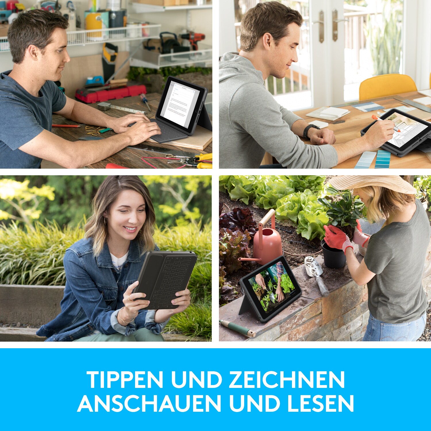 Logitech Rugged Folio Hülle und Tastatur für iPads der 7/8 Generation (2019/20)