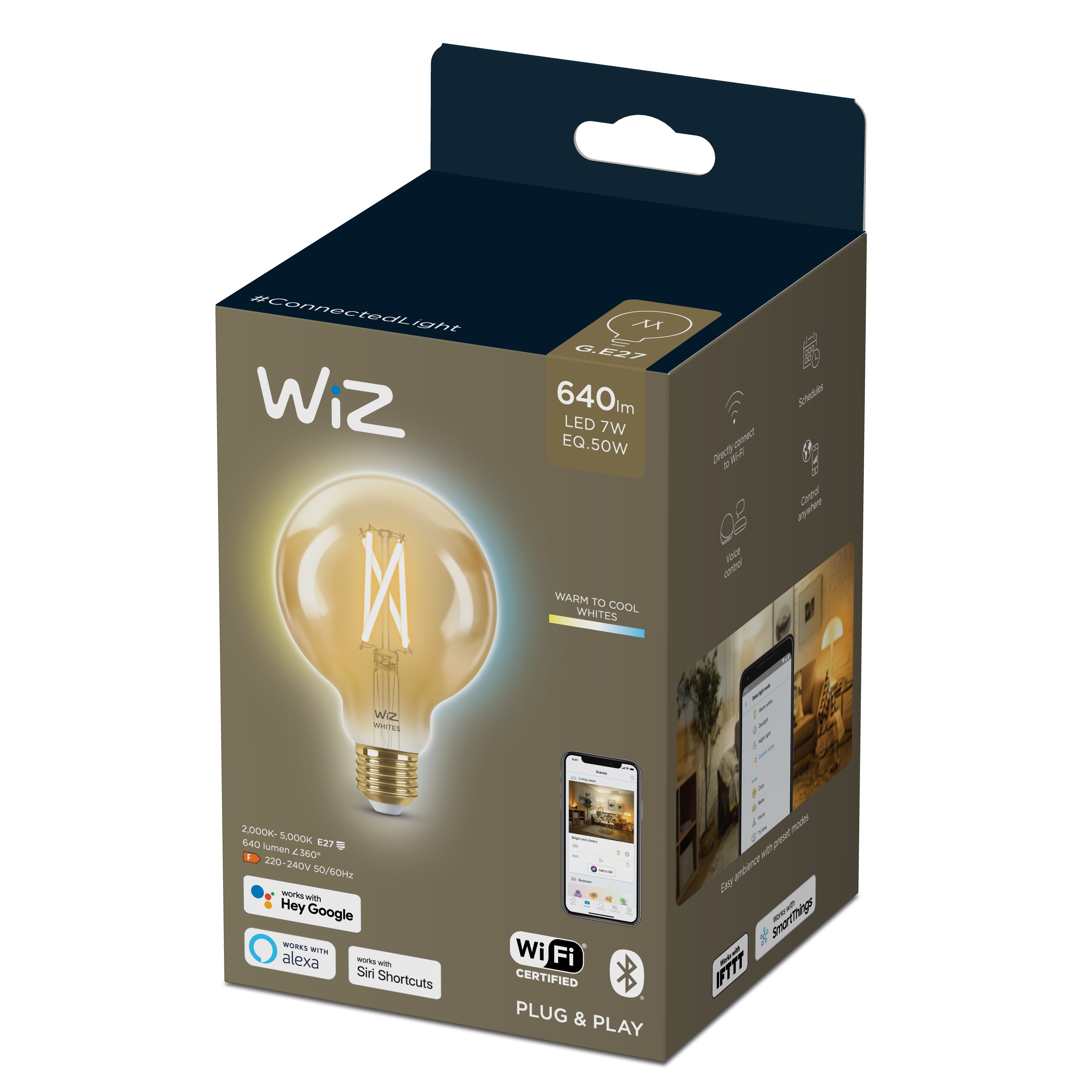 WiZ Wi-Fi BLE 50W G95 E27 920-50 Amb 1PF/6