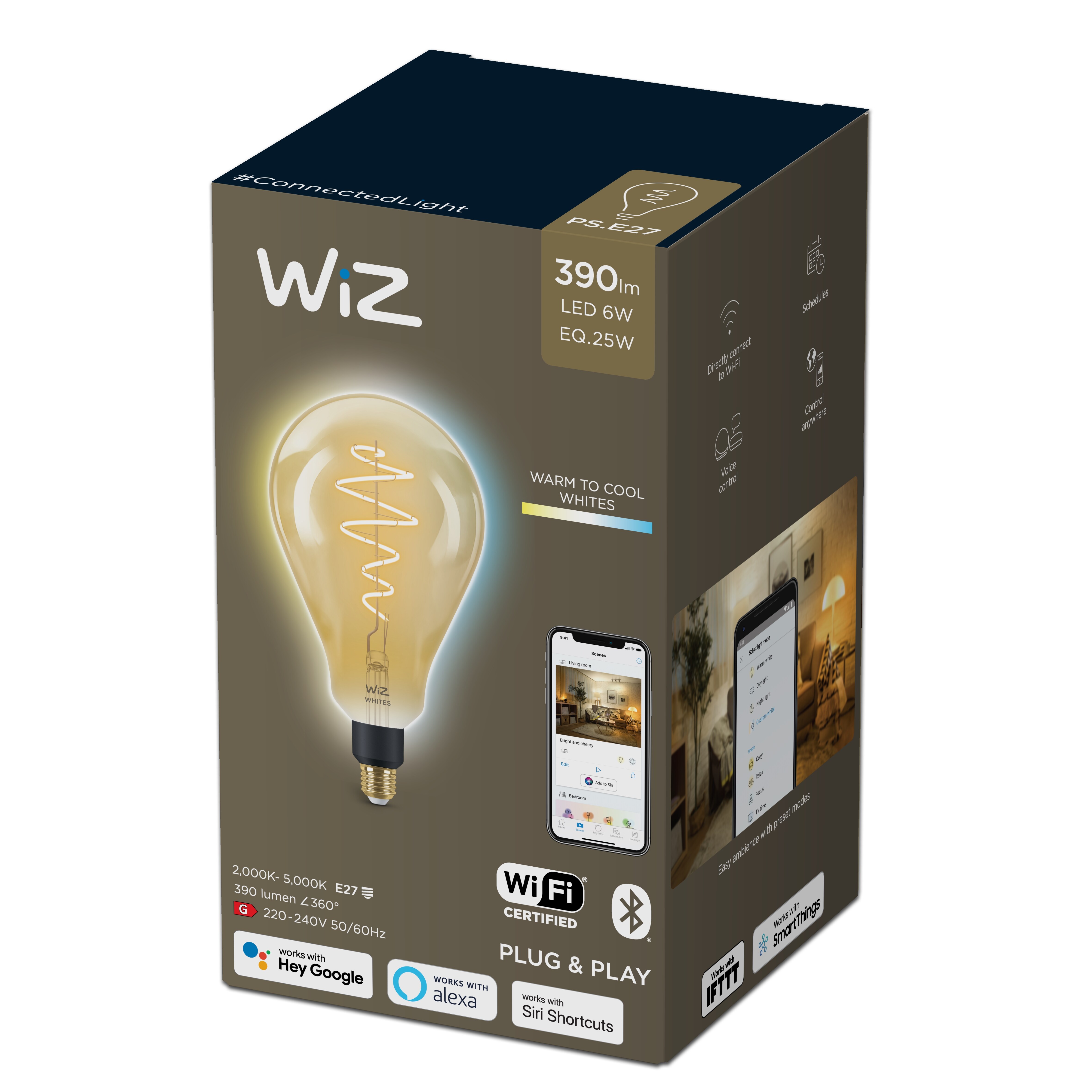 WiZ Wi-Fi BLE 25W PS160 E27 920-50 Amb 1CT/2