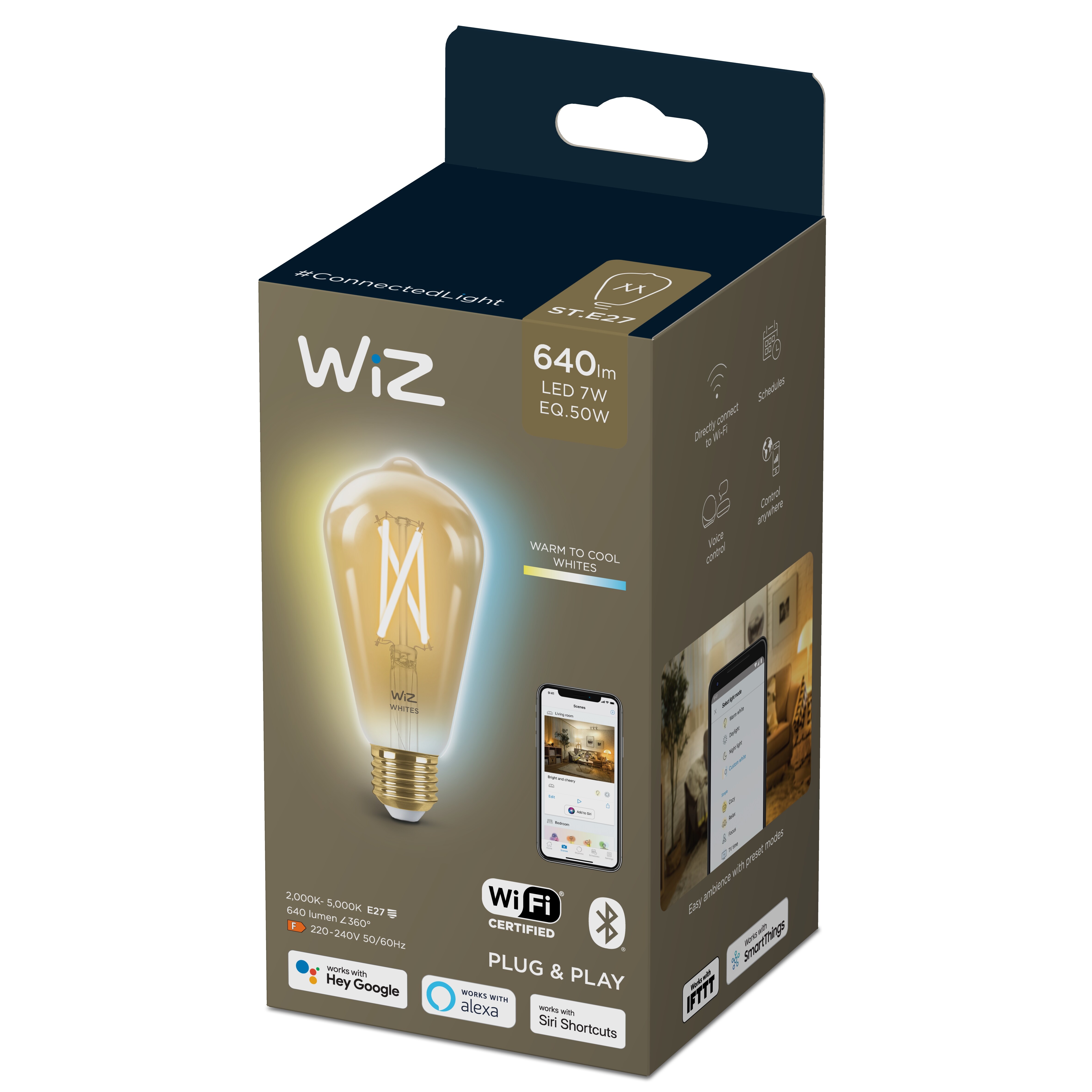 WiZ Wi-Fi BLE 50W ST64 E27 920-50 Amb 1PF/6