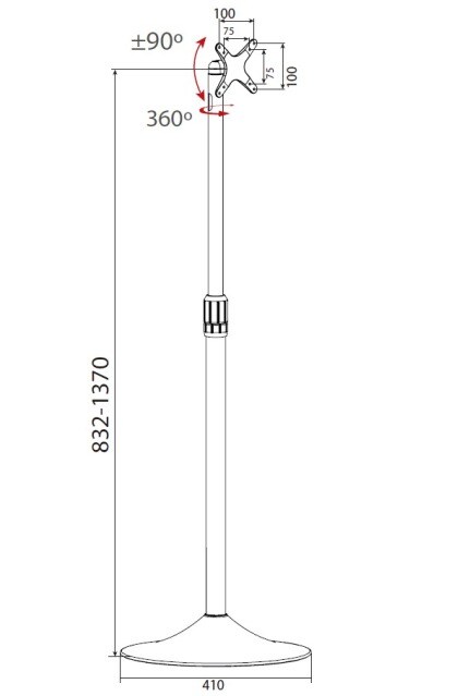 TV Standfuß rund, LCD TV LED 13"-27" Stahl