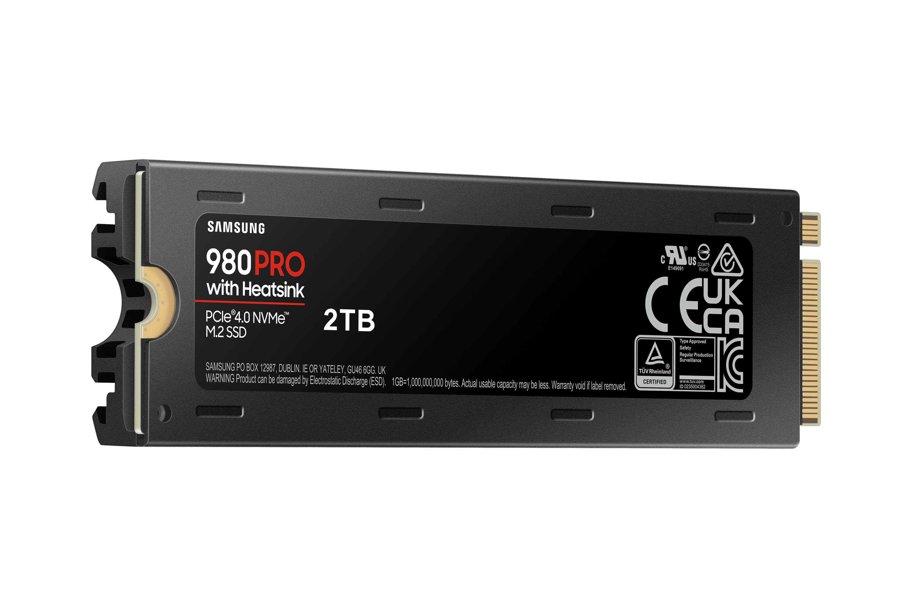 Samsung 980 PRO NVMe SSD 2 TB M.2 PCIe 4.0 3D-NAND TLC mit Kühlkörper