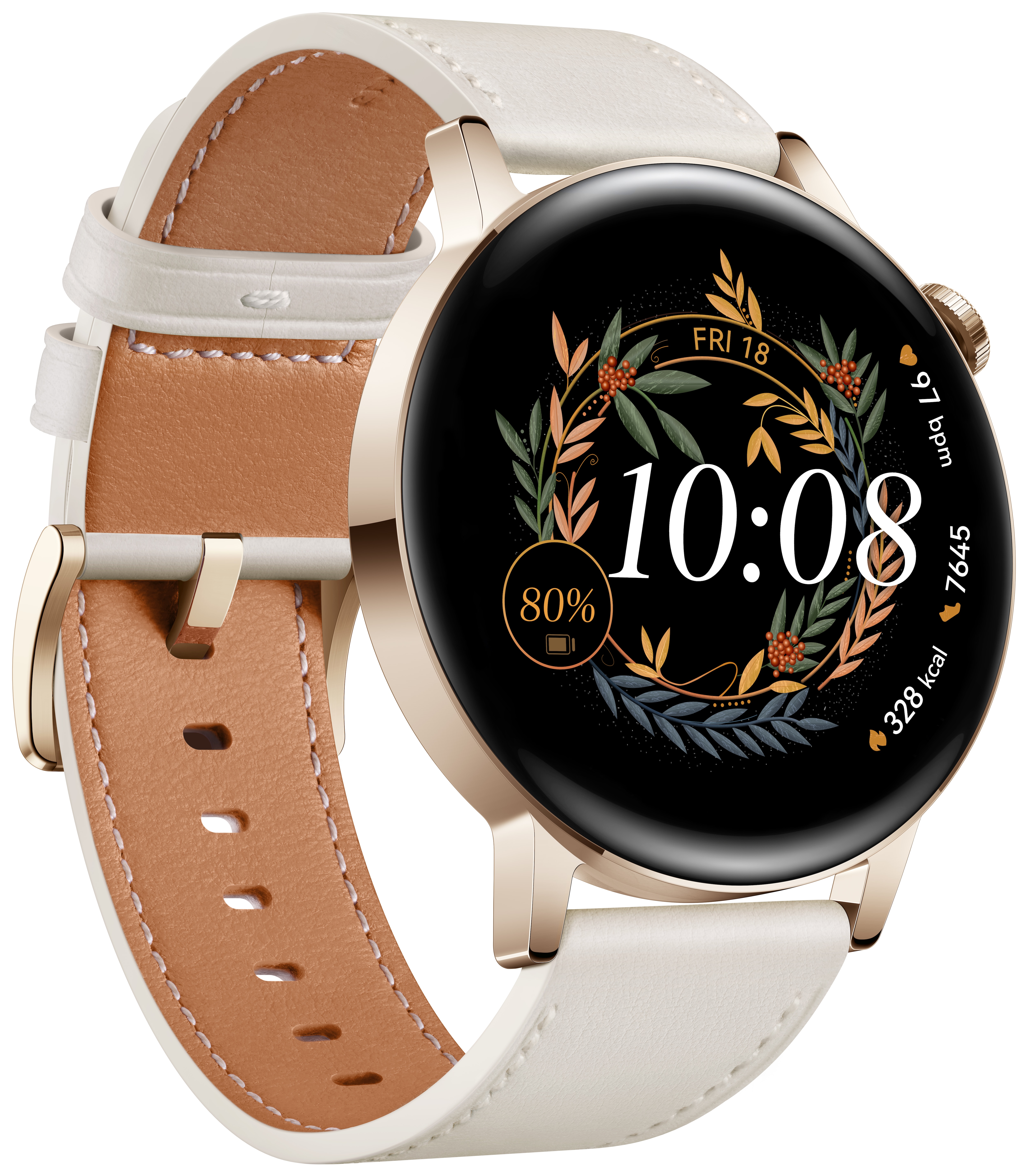 Huawei Watch GT 3 Smartwatch 42mm (Milo) White Leather AMOLED-Display ++  Cyberport