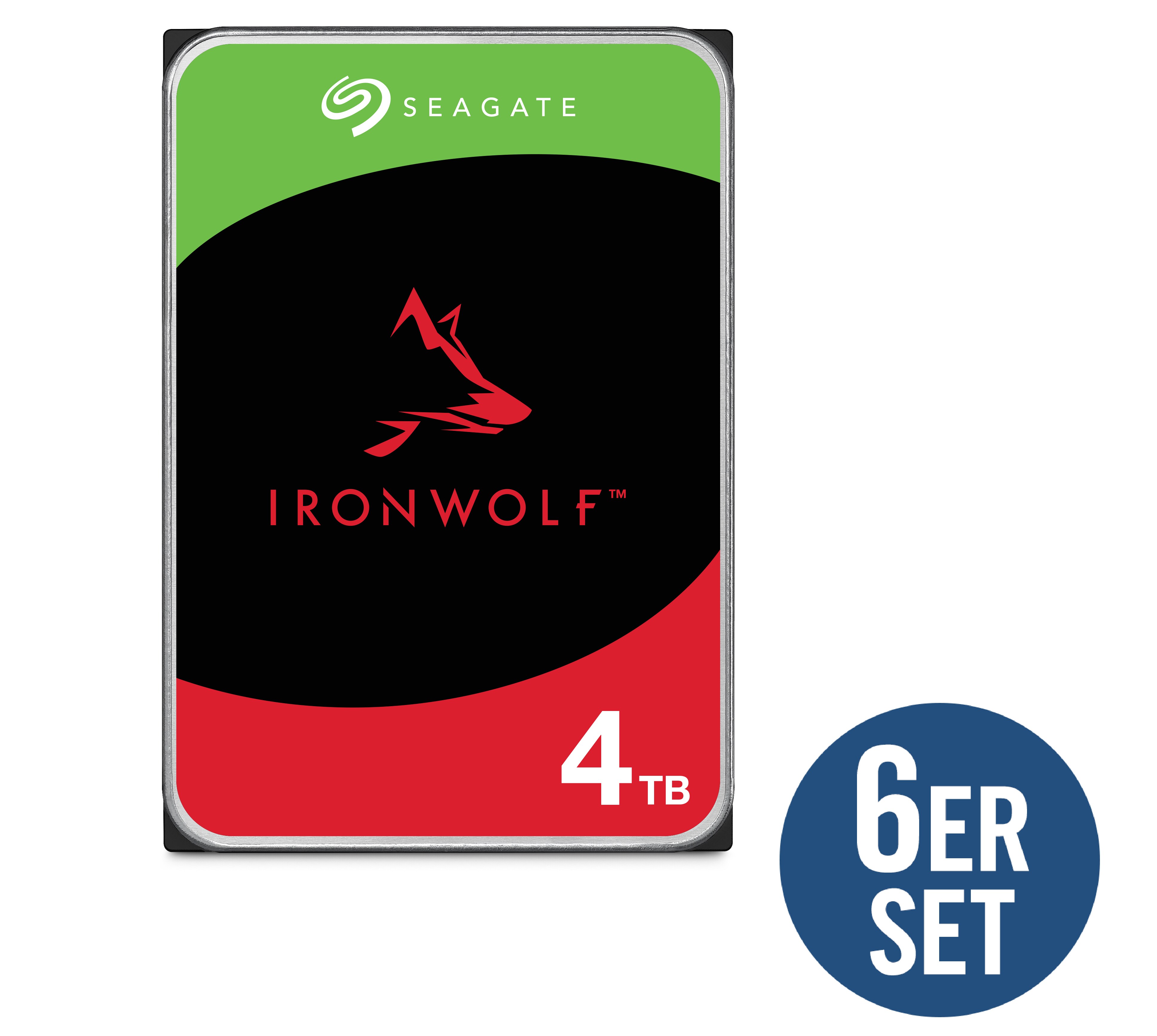 Seagate 6er Set IronWolf NAS HDD ST4000VN008 - 4TB 3,5 Zoll SATA 6 Gbit/s CMR