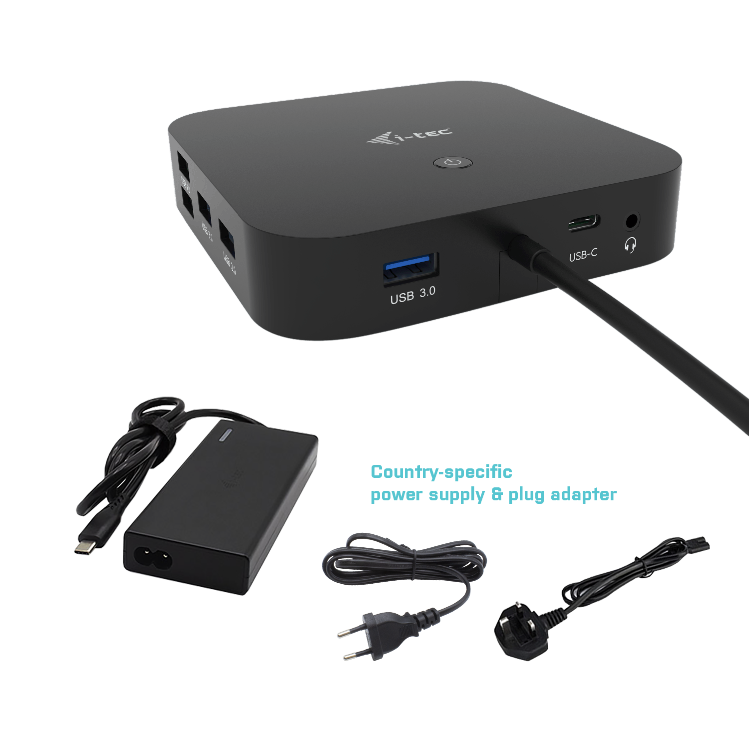 i-tec USB-C HDMI DP Docking Station mit Power Delivery 65W + 77W Univ. Charger