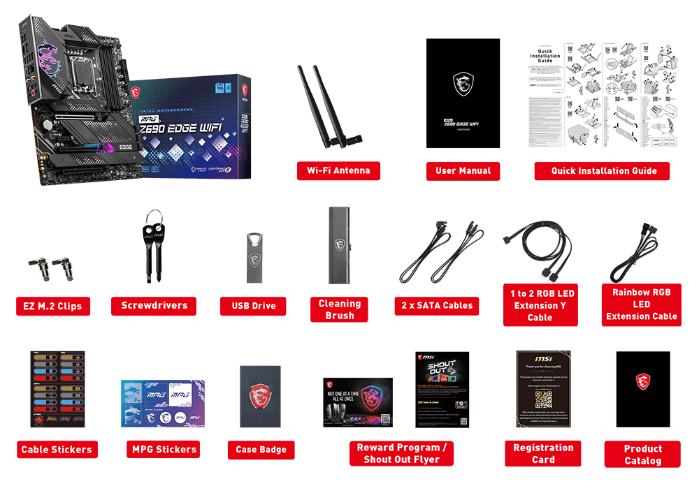 MSI MPG Z690 EDGE WIFI ATX Mainboard Sockel 1700 M.2/WIFI/BT/USB3.2(Typ-C)