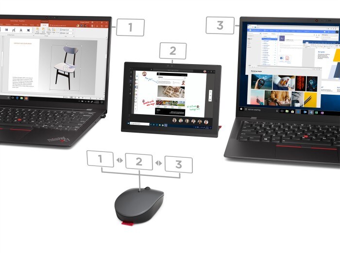 Lenovo Go Kabellose Multi Device Maus Grau