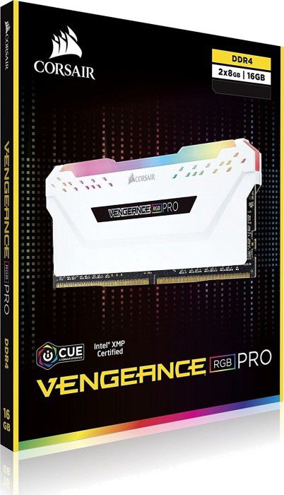 16GB (2x8GB) Corsair Vengeance RGB PRO weiß DDR4-3600 RAM CL18 (18-22-22-42) Kit