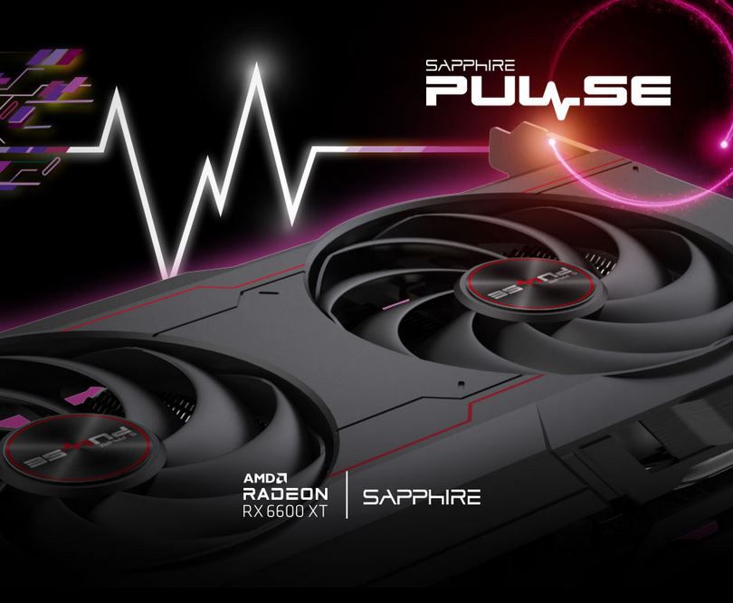 SAPPHIRE AMD Radeon RX 6600 XT OC Pulse Gaming Grafikkarte mit 8GB GDDR6