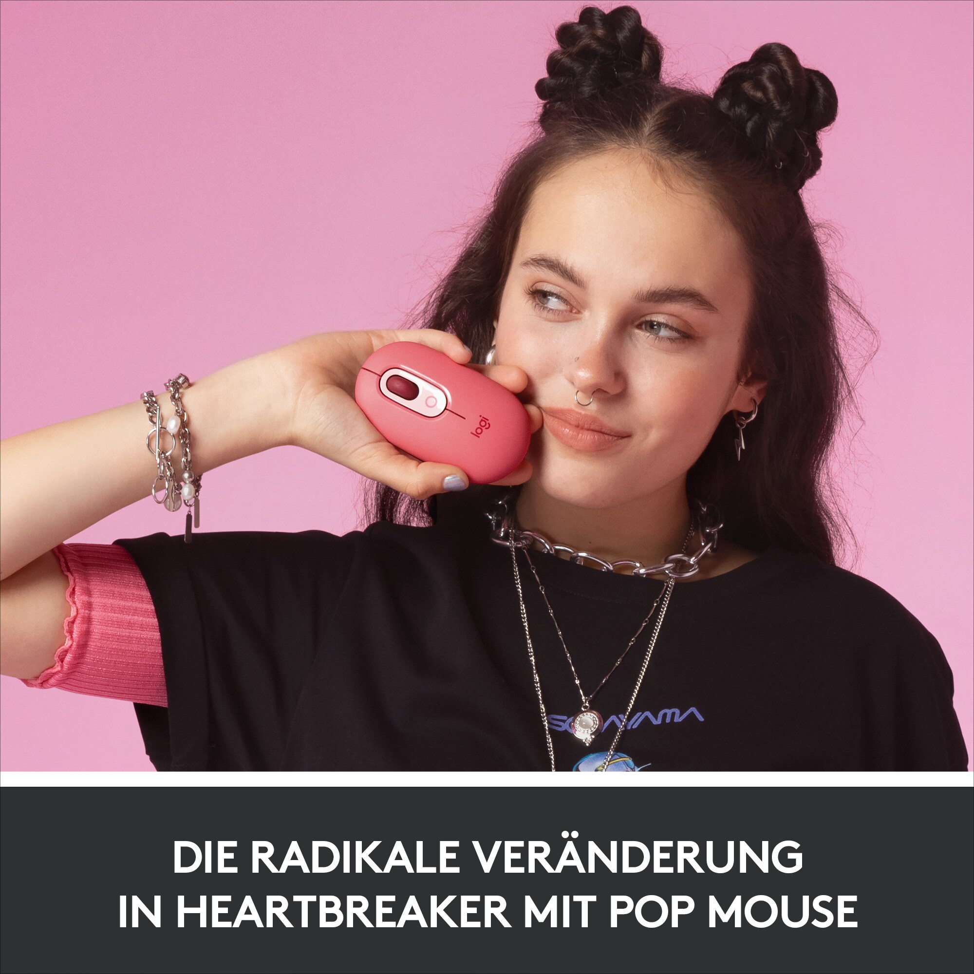 Logitech POP Kabellose Maus Heartbreaker-Rose