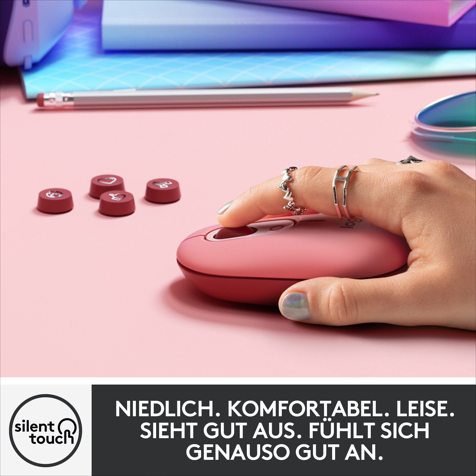 Logitech POP Kabellose Maus Heartbreaker-Rose