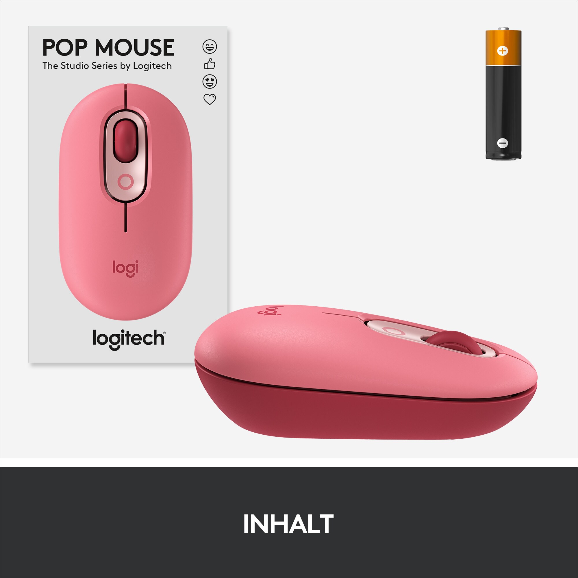 Logitech POP Kabellose Maus Heartbreaker-Rose