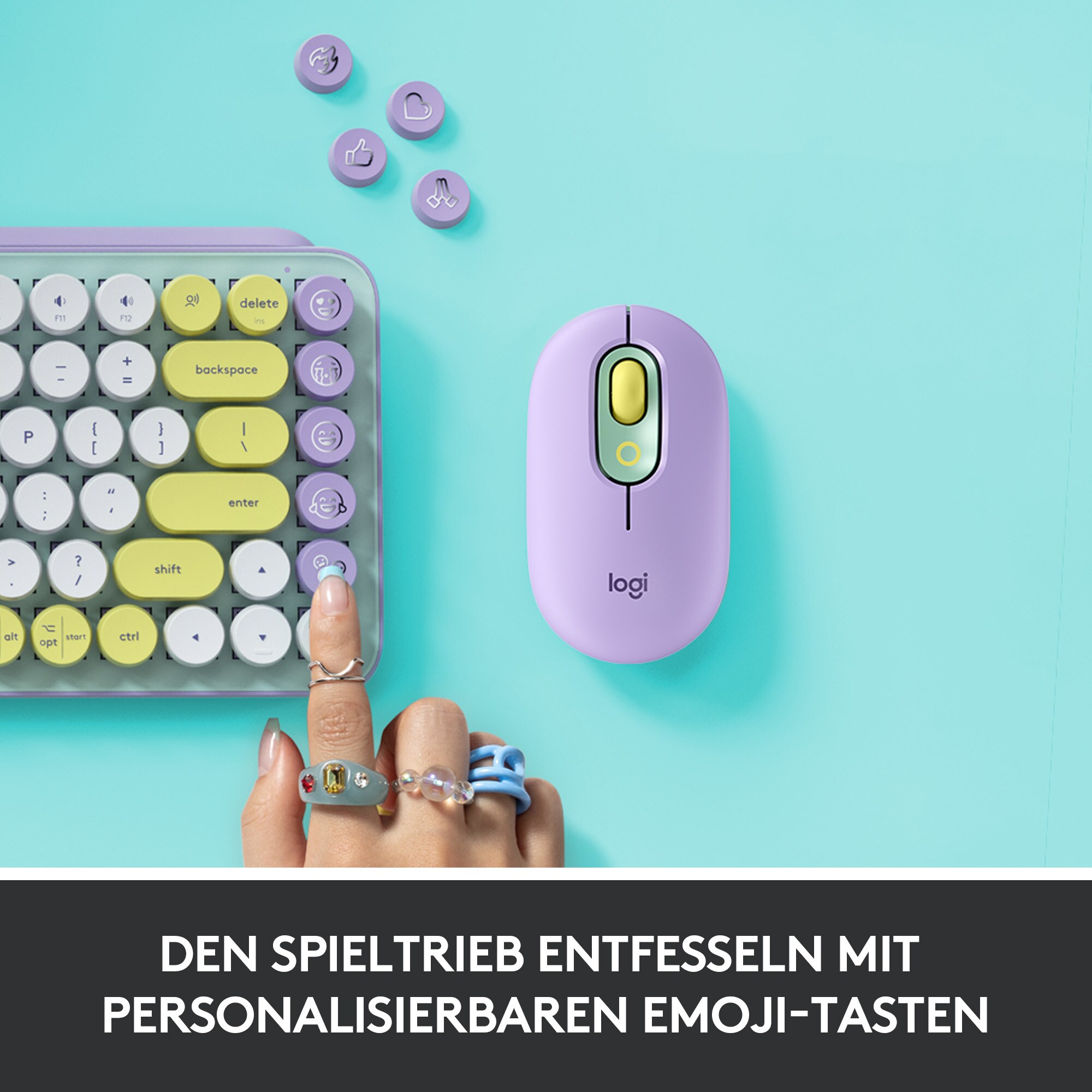 Logitech Pop Mechanische Kabellose Tastatur Daydream-Mint