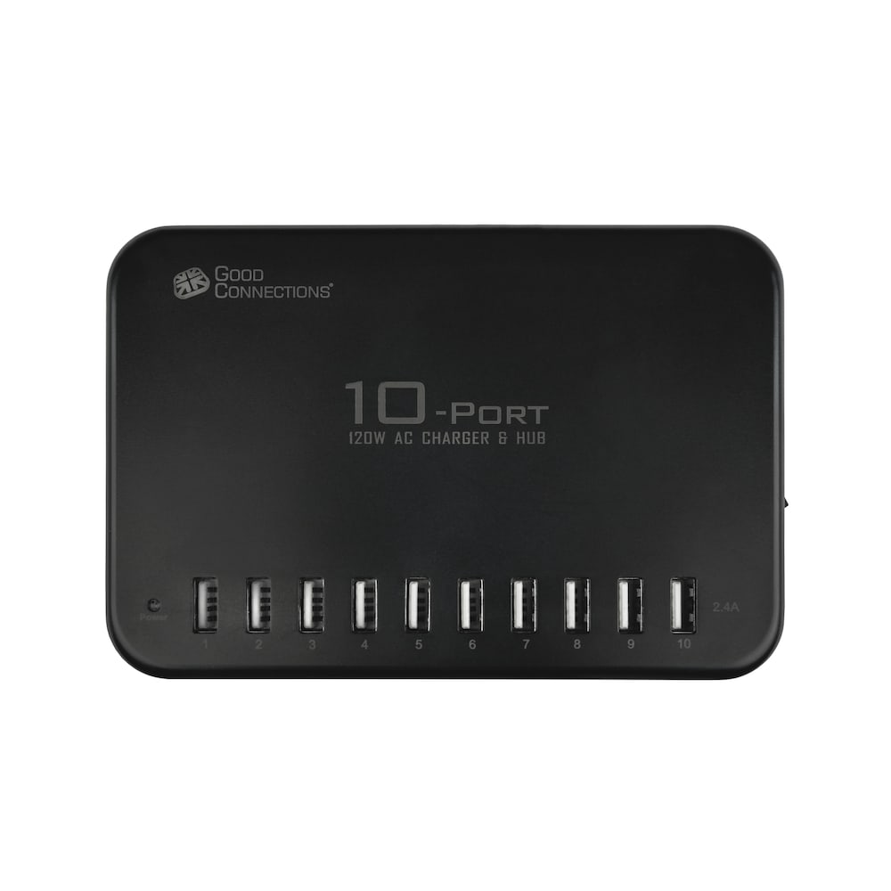 GC USB-Desktop-Schnellladestation 120W 10-Port USB-A schwarz