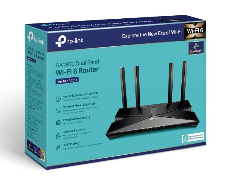 TP-LINK Archer AX20 Wi-Fi 6 Router AX1800 Dualband