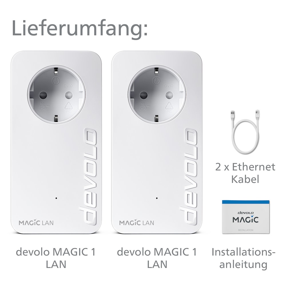 devolo Magic 1 LAN Starter Kit (1200Mbit, Powerline, 2x GbitLAN, Heimnetz)  ++ Cyberport