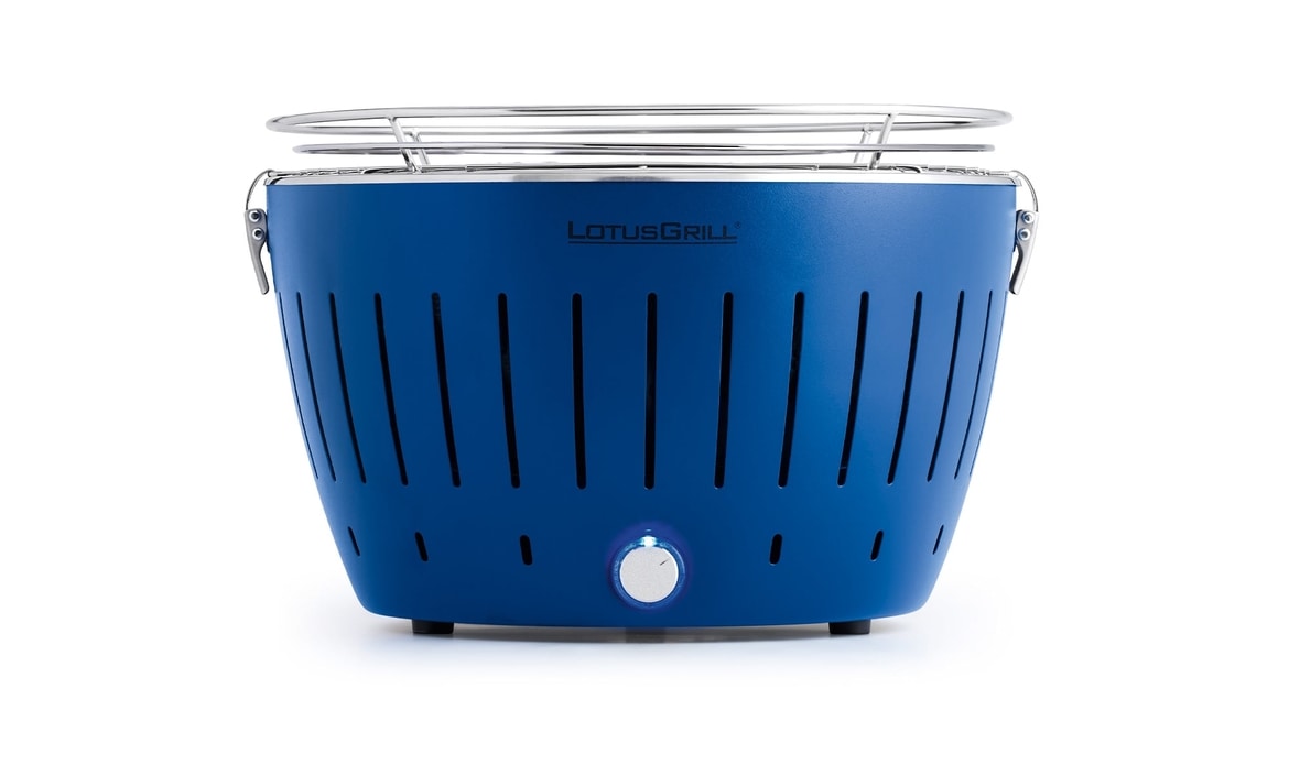 LotusGrill G340 Holzkohlegrill rauchfrei, tiefblau