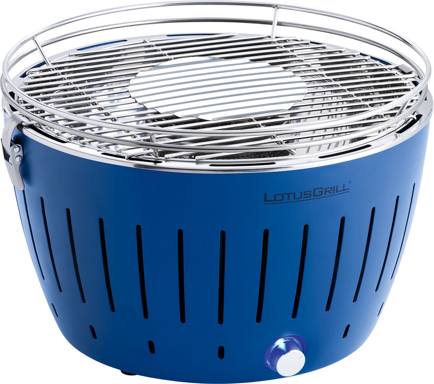 LotusGrill G340 Holzkohlegrill rauchfrei, tiefblau