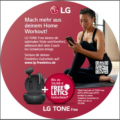 LG TONE-DFP9W True-Wireless-Kopfhörer IPX4 weiß ANC atpX Ladegehäuse